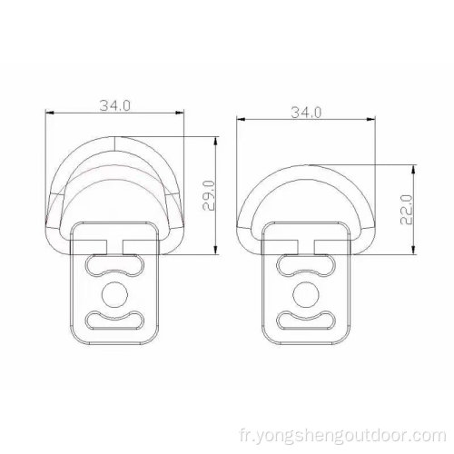 Bouton de type d sur le kayak